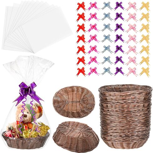 Yesland 16 Pack Plastic Oval Basket, Food Storage & Fruit Basket, 8-3/4 x 6-1/4 x 2-3/4 Inches Basket Bin for Kitchen, Restaurant, Centerpiece Display in Saudi Arabia