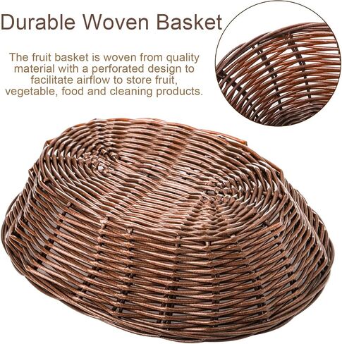 Yesland 16 Pack Plastic Oval Basket, Food Storage & Fruit Basket, 8-3/4 x 6-1/4 x 2-3/4 Inches Basket Bin for Kitchen, Restaurant, Centerpiece Display in Saudi Arabia