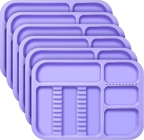 4 Pieces Dental Autoclavable Divided Tray Dental Instrument Plastic Divided Separate Tray Dental Office Supplies (Purple) in Saudi Arabia