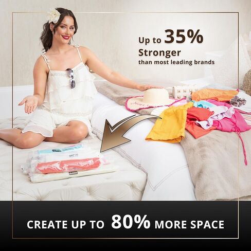 GENIE SPACE Roll Storage Bags - Variety Pack of 6 | 2 Large, 2 Medium & 2 Small | No Pump or Vacuum Strong & Premium Roll-Up Bags | 80% More Home Wardrobe Space & Perfect for Travel Suitcase Packing in Saudi Arabia
