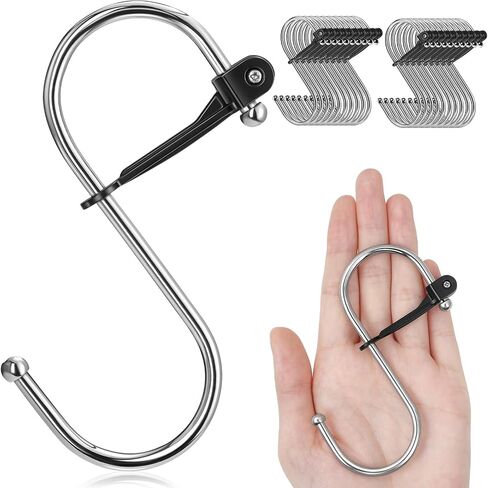 S Hooks, 8pcs 4.1 Inch Heavy Duty S Hooks for Hanging with Safety Buckle, Large S Hooks for Closet, Kitchen, Bathroom in Saudi Arabia