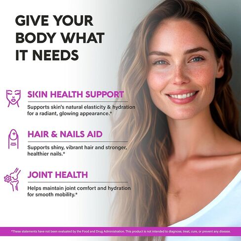 ببتيدات الكولاجين المتعددة - الأنواع المتحللة الأول والثاني والثالث والخامس والعاشر - مكمل الكولاجين للنساء 1300 مجم - مع حمض الهيالورونيك وفيتامينات C وE - دعم الجلد والشعر والأظافر والمفاصل - صنع في الولايات المتحدة الأمريكية، 120 كبسولة in Kuwait