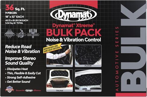 مجموعة مكبرات الصوت العازلة للصوت من Dynamat Xtreme 10415 - مجموعة تخفيف الضوضاء المسبقة لمكبرات الصوت - تركيب ذاتي سهل اللصق - صنع في الولايات المتحدة الأمريكية - ورقتان مقاس 10 × 10 بوصة لكل منهما، إجمالي 1.4 قدم مربع in Kuwait