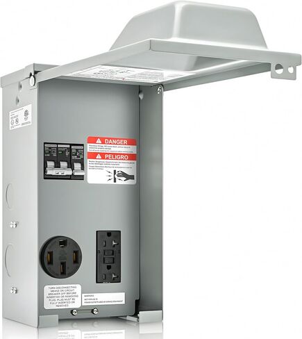 Temporary Power Outlet Panel, 20, 30 and 50-Amp Receptacle, RV Electrical Outlet Panel with 20A, 30A, 50A Circuit Breaker, 20A GFCI, ETL Listed (50 Amp+30 Amp+20 Amp+20 Amp TR GFCI) in Saudi Arabia