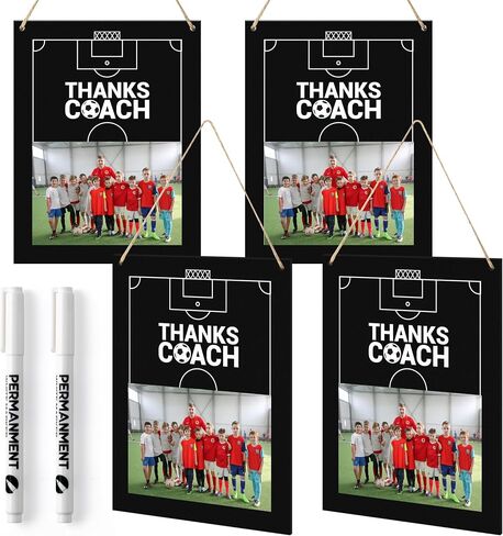 WATINC Thanks Coach Photo Frame - 7pcs Baseball Coach Wood Frame Gifts with Pen for Team Player Women Men, Home Office Sports Decorations Hanging Picture Frame Wall Art Photo Album (7.9" x 10.2") in Saudi Arabia