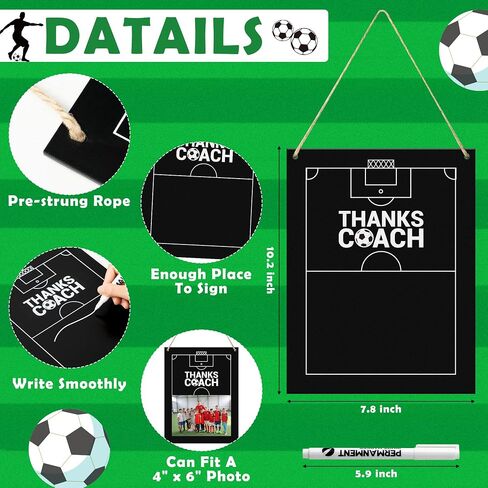 WATINC Thanks Coach Photo Frame - 7pcs Baseball Coach Wood Frame Gifts with Pen for Team Player Women Men, Home Office Sports Decorations Hanging Picture Frame Wall Art Photo Album (7.9" x 10.2") in Saudi Arabia