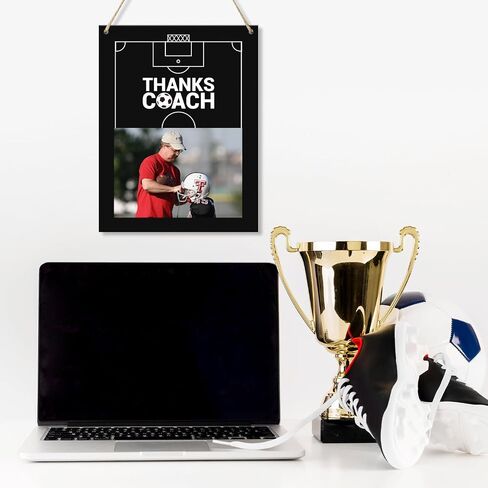 WATINC Thanks Coach Photo Frame - 7pcs Baseball Coach Wood Frame Gifts with Pen for Team Player Women Men, Home Office Sports Decorations Hanging Picture Frame Wall Art Photo Album (7.9" x 10.2") in Saudi Arabia