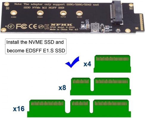محول CY PCI-E 4.0 4X محول المضيف إلى NVMe Ruler 1U GEN-Z EDSFF 9.5 مم 15 مم 25 مم سمك SSD قصير E1.S مع بالوعة الحرارة PM9A3 PM9D3 P5801X محول الناقل in Saudi Arabia