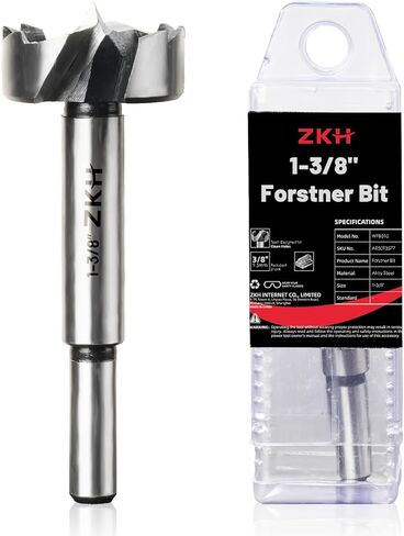 ZKH 1-1/8 بوصة مثقاب فورستنر، لقمة فورستنر مائلة من الكربيد مع نقطة مركزية للحصول على ثقوب ناعمة ومسطحة وخالية من الاختباء، مثالية للخشب الصلب والخشب الناعم والخشب الرقائقي المكسو والبلاستيك in Kuwait