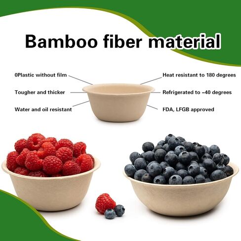 100% Compostable Disposable Paper Bowls [60-Pack] - (PFAS-Free) - (BPI Certified) - [17.59 oz] Heavy Duty, Eco-Friendly, Biodegradable Bagasse Hot Soup Bowls. Natural Brown 17.59oz Bowl Plates in Saudi Arabia