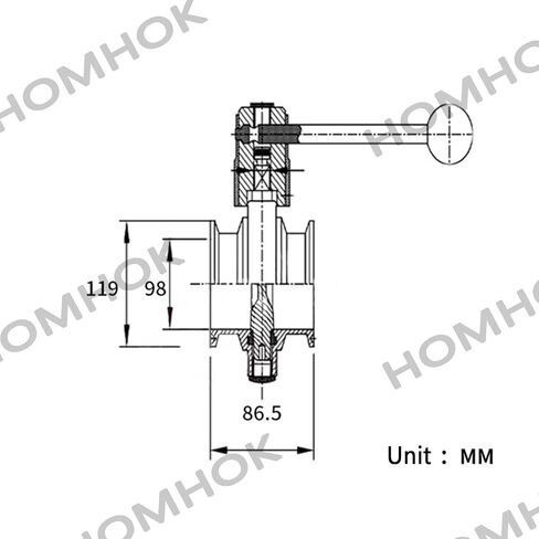2.5 Inch Butterfly Valve Sanitary,Tri Clamp Sanitary Butterfly Valve with Pull Handle Stainless Steel 304 for Home Brew,Brewing (2.5" Tri-Clamp Butterfly Valve) in Saudi Arabia