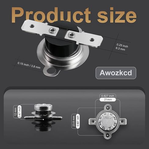 UL KSD301 125V 16A Thermal Switch,Circiut Off at 110°C/230°F and On at 90°C/194°F Thermostat Switch,Normally Closed N.C Auto Reset Snap Disc Bimetal Thermostat,2 pcs in Kuwait