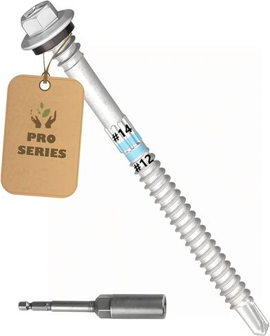 180PCS #12 X 1-1/4" Self-Drilling-Metal-Roofing-Screws,Hex-Head-EPDM-Washer Silver-Coated-Carbon-Steel-Roofing-Fasteners-Metal-to-Wood, Sheet-Metal-Screws-Metal to Metal,Hex Socket Included in Saudi Arabia