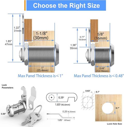 3 Pack Cabinet Cam Locks Keyed Alike, 5/8" Cabinet Lock with Keys, Rv Locks for Storage Door Secure Files Drawers Mailbox RV Door Tool Box, Zinc Alloy in Saudi Arabia