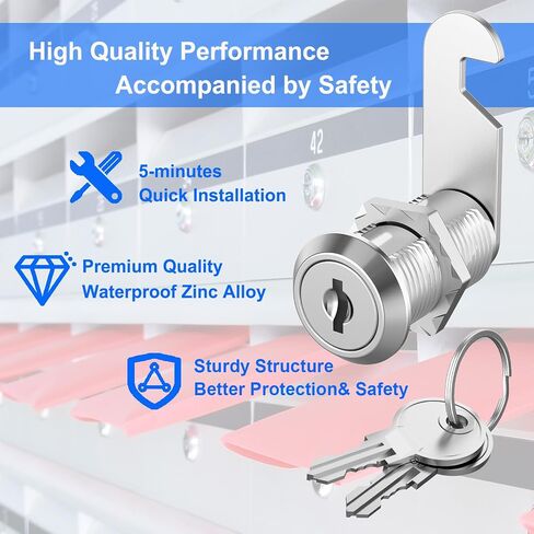 3 Pack Cabinet Cam Locks Keyed Alike, 5/8" Cabinet Lock with Keys, Rv Locks for Storage Door Secure Files Drawers Mailbox RV Door Tool Box, Zinc Alloy in Saudi Arabia