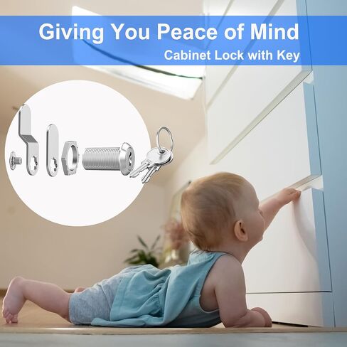 3 Pack Cabinet Cam Locks Keyed Alike, 5/8" Cabinet Lock with Keys, Rv Locks for Storage Door Secure Files Drawers Mailbox RV Door Tool Box, Zinc Alloy in Saudi Arabia