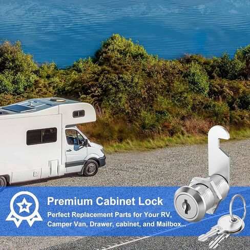 3 Pack Cabinet Cam Locks Keyed Alike, 5/8" Cabinet Lock with Keys, Rv Locks for Storage Door Secure Files Drawers Mailbox RV Door Tool Box, Zinc Alloy in Saudi Arabia