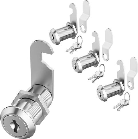 3 Pack Cabinet Cam Locks Keyed Alike, 5/8" Cabinet Lock with Keys, Rv Locks for Storage Door Secure Files Drawers Mailbox RV Door Tool Box, Zinc Alloy in Saudi Arabia
