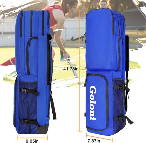 Goloni 4 Sticks Field Hockey Bag with Shoulder Straps,Field Hockey Stick Backpack with Shoe Compartment in Saudi Arabia