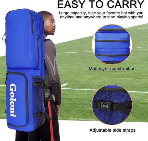 Goloni 4 Sticks Field Hockey Bag with Shoulder Straps,Field Hockey Stick Backpack with Shoe Compartment in Saudi Arabia