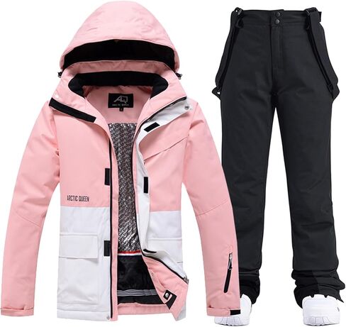 RIUIYELE Women's Ski Jackets and Pants Set Waterproof Insulated Snowsuit Winter Warm Skisuit Fashion Snowboarding Snow Coat in Kuwait