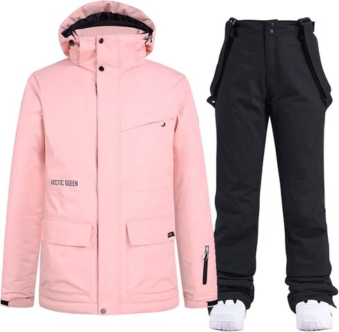 RIUIYELE Women's Ski Jackets and Pants Set Waterproof Insulated Snowsuit Winter Warm Skisuit Fashion Snowboarding Snow Coat in Saudi Arabia