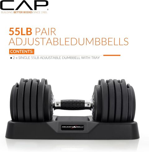 CAP Barbell ADJUSTABELL Adjustable Dumbbell Weights - Pair | 25 & 55 lb Pair Weight Option in Saudi Arabia