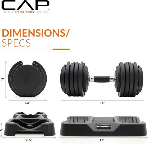 أوزان الدمبل القابلة للتعديل من CAP Barbell ADJUSTABELL - زوج | خيار وزن الزوج 25 و55 رطلاً in Kuwait