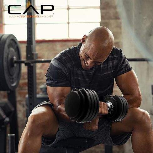 أوزان الدمبل القابلة للتعديل من CAP Barbell ADJUSTABELL - زوج | خيار وزن الزوج 25 و55 رطلاً in Kuwait