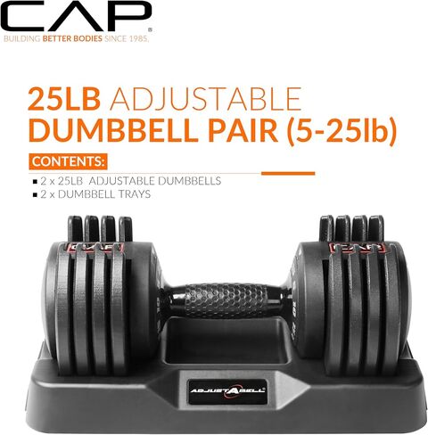 CAP Barbell ADJUSTABELL Adjustable Dumbbell Weights - Pair | 25 & 55 lb Pair Weight Option in Saudi Arabia