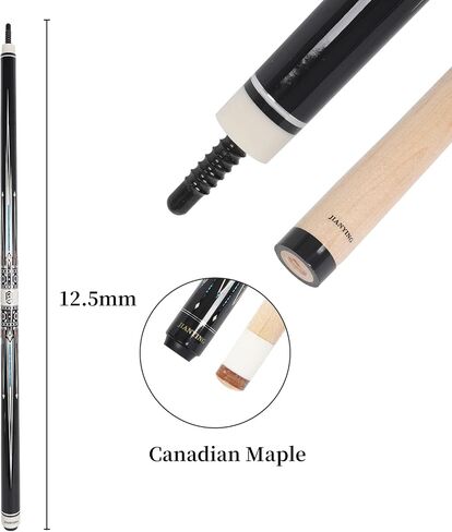 Pool Cue, Solid Wood Handcrafted Pool Cue Stick 58'', Low Deflection Pool Stick, Premium Canadian Maple High Hardness, Professional Billiard Cue Sticks Set with Extender - Men or Women in Saudi Arabia