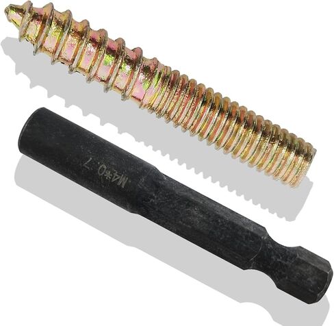 M4 Hanger Bolt Driver,20pcs M4X25mm Hanger Bolts Assortment Kit with M4x0.7mm Driver,Double Headed Bolts Self-Tapping Screws,Grade 4.8,Iron, Color Zinc Plated Finish in Kuwait