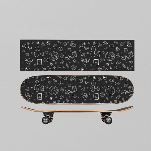 Skateboard Grip Tape, Black Griptape Sheet 9 x 33 Inch, Non Slip Bubble Free Skateboard Sandpaper, Scooter Grip Tape (Book) in Saudi Arabia