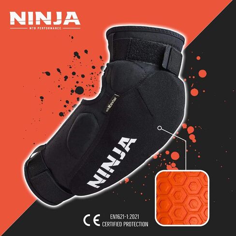 Ninja MTB Hooligan Elbow Pad, Heavy Duty BMX and Mountain Bike Elbow Pads, Great Protection & Lightweight Design, for Men and Women in Kuwait