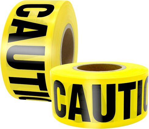 2 حزمة شريط تحذير أصفر ممتاز 3 بوصة × 1000 قدم شريط تحذير للهالوين شريط بناء للمناطق الخطرة/الخطيرة مشهد الجريمة ديكورات حفلات الهالوين in Kuwait