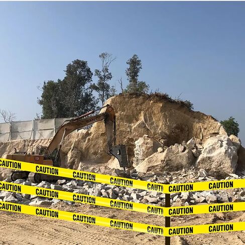 2 حزمة شريط تحذير أصفر ممتاز 3 بوصة × 1000 قدم شريط تحذير للهالوين شريط بناء للمناطق الخطرة/الخطيرة مشهد الجريمة ديكورات حفلات الهالوين in Kuwait