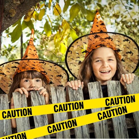 2 حزمة شريط تحذير أصفر ممتاز 3 بوصة × 1000 قدم شريط تحذير للهالوين شريط بناء للمناطق الخطرة/الخطيرة مشهد الجريمة ديكورات حفلات الهالوين in Kuwait