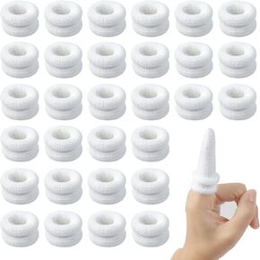 30PCS Finger Bandages, Cotton Tubular Finger cots, Elastic Finger Protectors, Breathable Finger Gauze Cutable Finger Protection for Finger Wound Gardening Work Kitchen Sport (Blue)