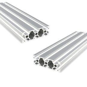 2060 Aluminum Extrusion 59.06 inch / 1500mm Length V Slot Silver 2 Pack, Extruded Aluminum 20mm x 60mm 20 Series V Type Profiles Anodized European Standard Linear Rail Frame 2Pcs