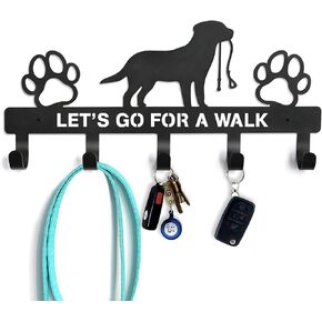Dog Leash Holder for Wall - Leash Holder Wall Mount 15"x8" - Key Holder for Wall Decorative - Key Rack Gift for Dog Lovers - Dog Leash Hooks for Wall - Dog Mom Gifts for Women