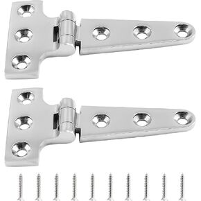 2 PCS Marine Strap Hinge 4 inch T Strap Hinges,Stainless Steel Trailer Hinge,Heavy Duty T Hinge for Boat/Post Gate/Door