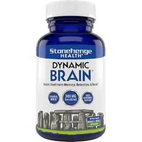 Stonehenge Health Dynamic Brain Supplement – New Formula with BacoMind for Memory Acquisition, Retention, & Recall with 40 Unique Nootropic: Choline, Phosphatidylserine, and Huperzine A