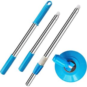 Extended Spin Mop Replacement Mop Handle, Upgraded 60-inch 360 Degrees Rotating Telescopic Replacement Mop Stick for Spin Mop Bucket Cleaning System Floor Cleaning (Plastic Disc, Green)