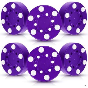 6 Pack Street Roller Hockey Puck 3 Inch Outdoor Roller Hockey Pucks Outdoor Hockey Street Balls with Rollers Hockey Balls Novelty Indoor Hockey Set for Sport Training Activity
