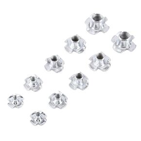 Stud Receptacles Football Prged 15×8×3 90pcs Carbon Steel M3 M4 M5 M6 M8 Four Pronged Nuts Blind Inserts Nut for Wood Furniture
