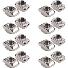 Yinpecly M8 Sliding T Slot Nuts Hammer Head Fastener Nut M8 Half Round Roll in T-Nut for 40×40 Series Aluminum Extrusion Profile Construction Industry, Pack of 30