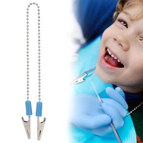 5pcs Dental Lab Bib Clip, Napkin Holder, Dentist Supplies, Stainless Steel Oral Scarf Clip(Blue)