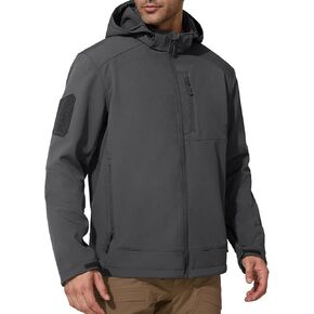 FREE SOLDIER Men's Lightweight Softshell Jacket Winter Fleece Lined Hooded Rain Waterproof Hiking Outdoor Jackets