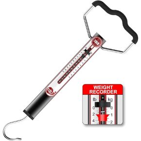 20 lbs Spring Fish Scale & 7'' Saltwater Pliers Kit, Ice Fishing Gear and Equipment, Hanging Hook Scale Tool Set, Pull Weighing Gauge Combo, Fisherman Accessories Stuff, Gifts for Men