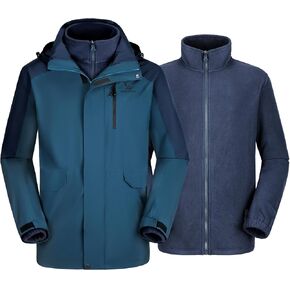 CAMEL CROWN Men’s Ski Jackets 3 in 1 Waterproof Winter Jackets Snow Jackets Windproof Hooded with Inner Fleece Coat